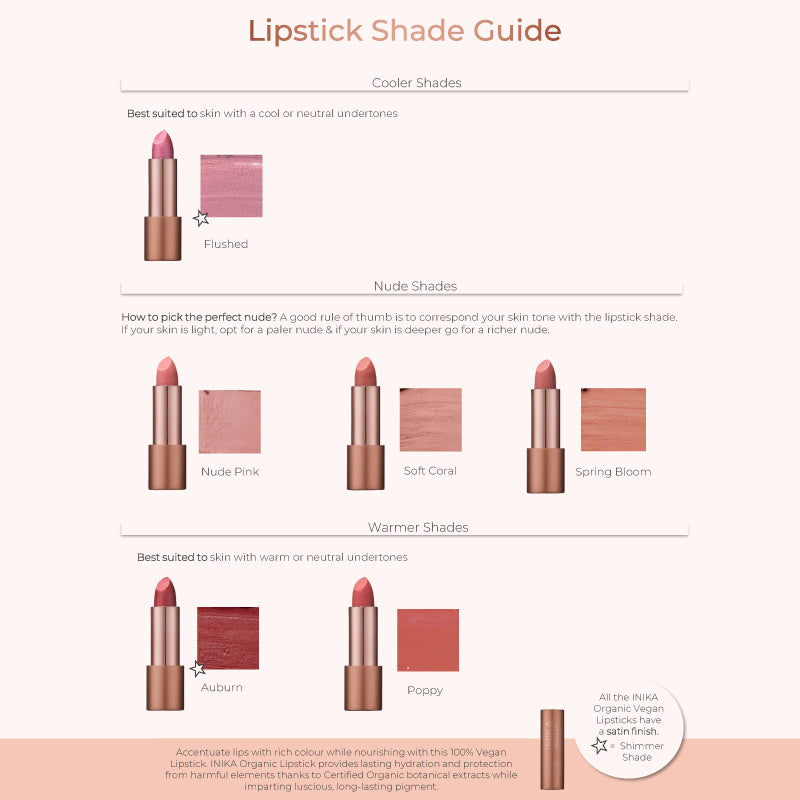 Inika Organic Lipstick Shade Guide 2