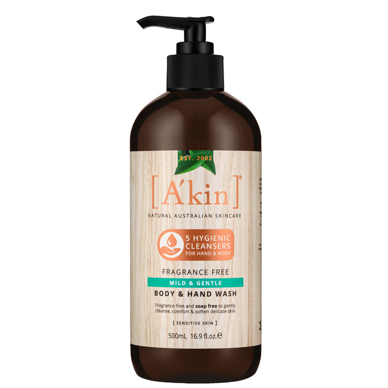 A'kin Fragrance Free Mild & Gentle Body & Hand Wash