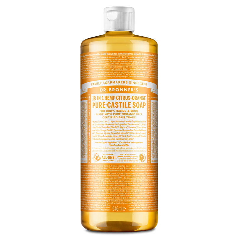 Dr Bronner&#39;s Citrus-Orange Pure-Castile Liquid Soap 946ml