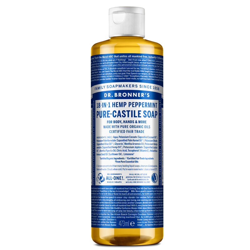 Dr Bronner's Peppermint Pure-Castile Liquid Soap 473ml