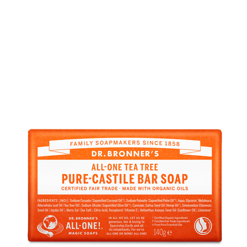 Dr Bronner's Tea Tree Pure Castile Soap Bar 140g