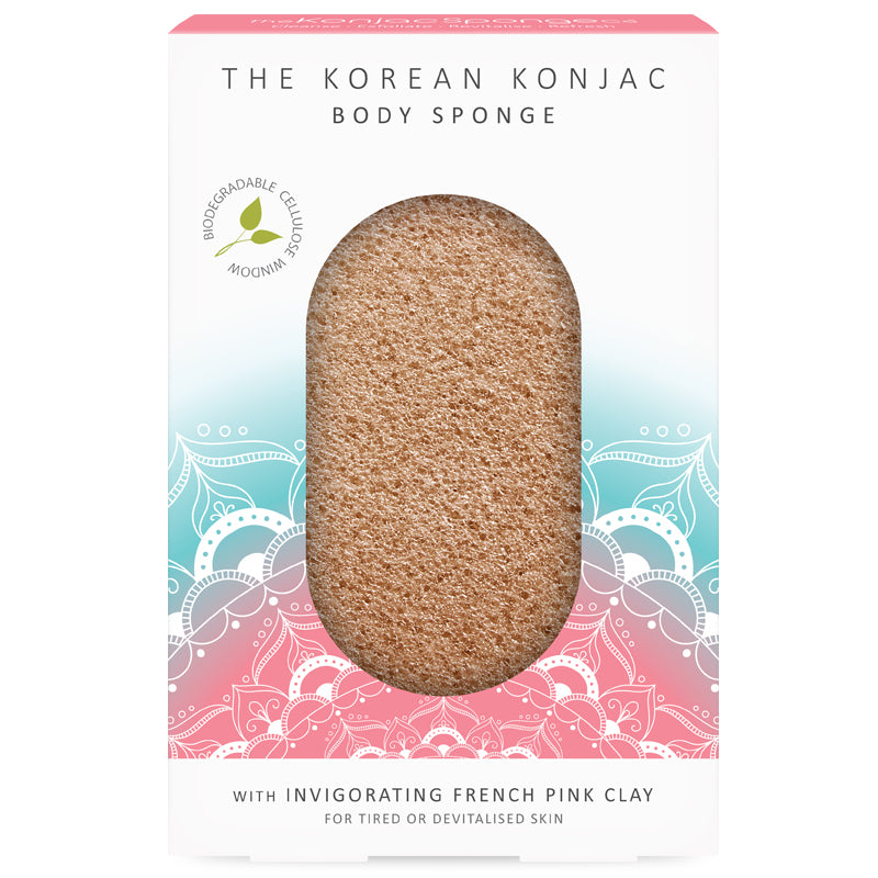 Konjac Sponge Body Sponge French Pink Clay box