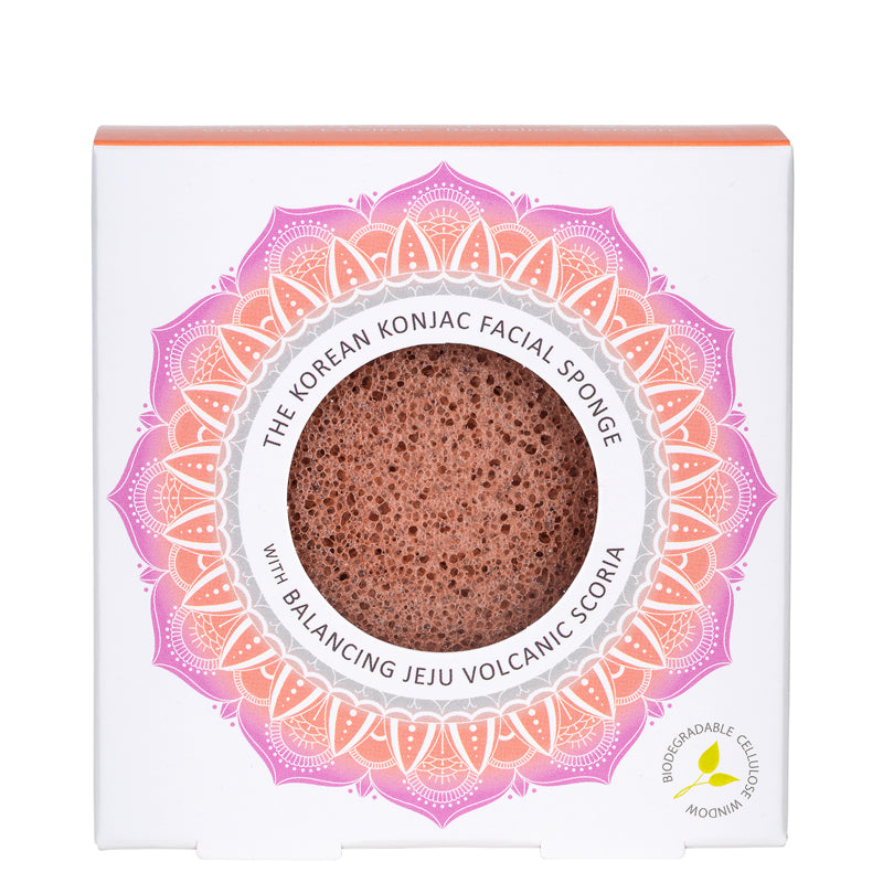 Konjac Sponge Facial Sponge Jeju Volcanic Scoria Box