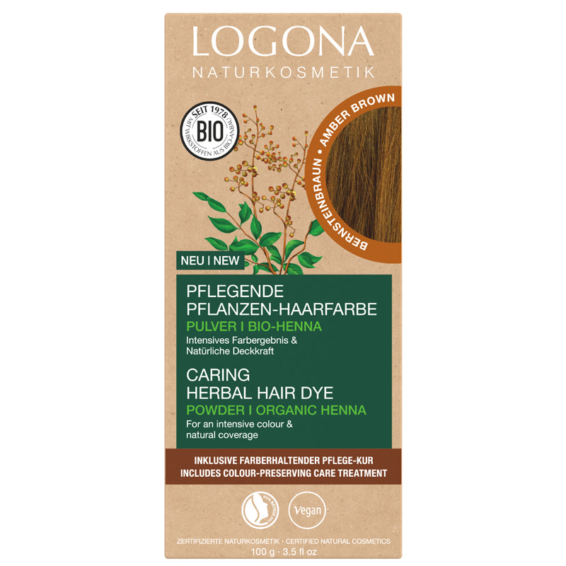 Logona Herbal Hair Dye Powder Amber Brown